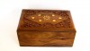 SH1035 - Carved Teak Wood Box Inlay Design