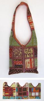 20022 - Handbag - patchwork, sequins and embroidery work, Hand made, assorted colors