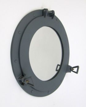 AL4861N - Aluminum Porthole Mirror US NAVY Battleship Grey, 15"