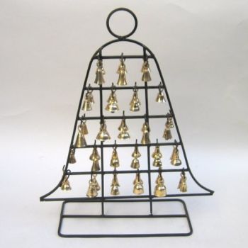 BR1885 - Iron Bell Stand with Brass Bells