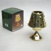 BR21071 - Solid Brass Candle Lamp Perforated Shade