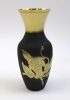 BR21877 - Solid Brass Vase Black With Flower Design
