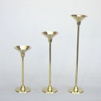 BR22213 - Brass Candle Holder Set