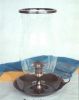 BR22513 - Candle Holder, Glass, Antique, Handle
