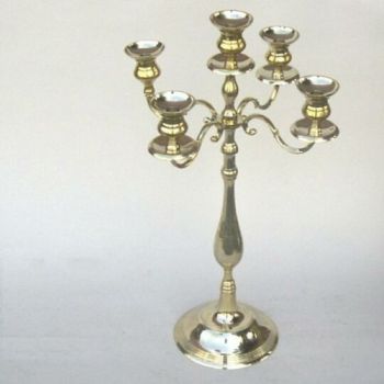 BR22974 - Solid Brass Candelabrum, Candle Holder