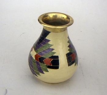 BR2575 - Solid Brass Aztec Vase