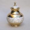BR40635 - Brass Urn, Screw on Top, Mother of Pearl