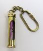 BR48201K - Key Ring Sand Timer Hourglass - Solid Brass/Pink Sand