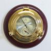 BR48360A - Porthole Barometer / Thermometer on Wood Base, 7"