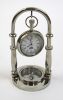 BR48654 - Brass Hanging Clock & Compass (Grey Face)