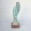 BR5081 - Brass Devotion Statue, Wooden Base