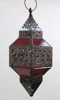 IE78627 - Mughal Candle Lantern, Color Glass