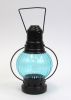 IR15377 - iron candle lantern round color glass antique finish