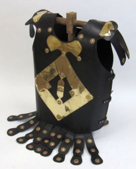 IR807601 - Faux Leather Armor Cuirass Brass Fitted