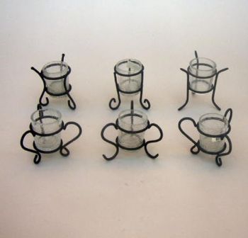 MR22791 - Votive Candle Holder Cracked Glass Set of 6
