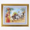 MR3312 - Painting With Frame And Glass Cover - Success And Cow Cart