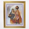 MR3313 - Painting With Frame And Glass Cover - Two Women With Brown Pots