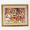 MR3318 - Painting With Frame And Glass Cover - Two Women With Flute Player