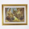 MR3321 - Painting With Frame And Glass Cover - Lady With Fan And Friend