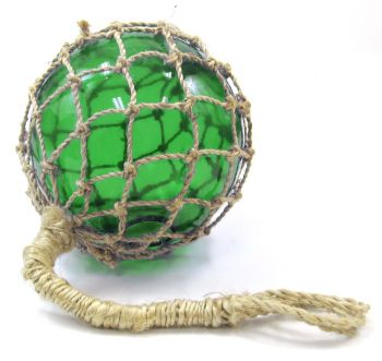 MR4800G - Glass & Rope 6" Fishing Float (Green)