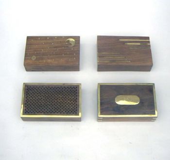 SH1040 - Brass Inlaid Wooden Box