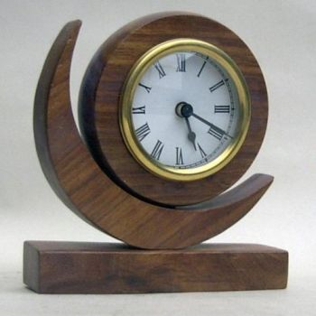 SH4870 - Wooden Moon Clock, Batteries Not Incl.