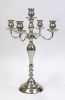 SP22613 - Solid Brass Large Candelabra Candle Stick Holder - 5 Light, Silver Plated