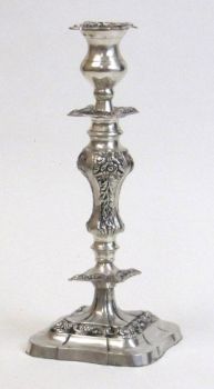 SP2271 - Decorative candle holder nickel plated embossed square base