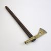 WP12092 - Tomahawk Peace Pipe Hardwood Handle Stainless Steel With Brass Inlay