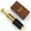 BR48256 - Brass Pullout Telescope 6.125" w/ Wood Box & Wrap