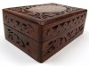 SH103 - Carved Sheesham Wood Box Inlay Design